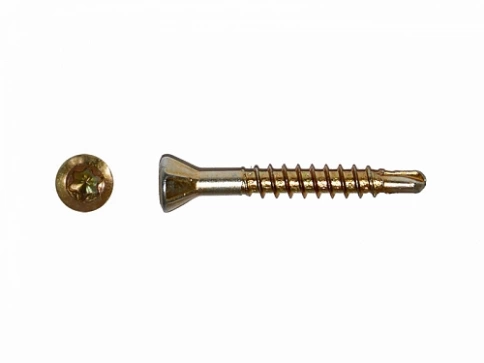 Саморез для паркета со сверлом 3,2х50 мм CFB, желтый цинк фото 1