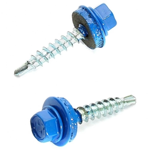 Саморез кровельный, 5,5х25 сигнально-синий RAL5005 50 шт фото 5