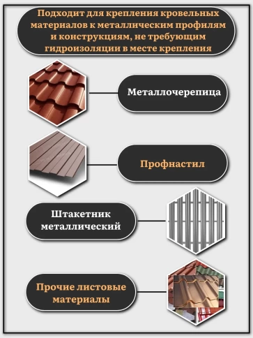 Саморез кровельный без шайбы, 4,8х16 ОЦ сверло DIN 7504, 50 шт. фото 4