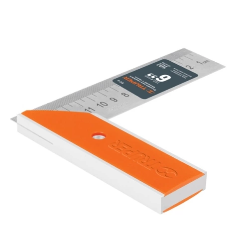 Угольник столяра 20 см полотно из нержавеющей стали, алюминевая рукоять фото 1