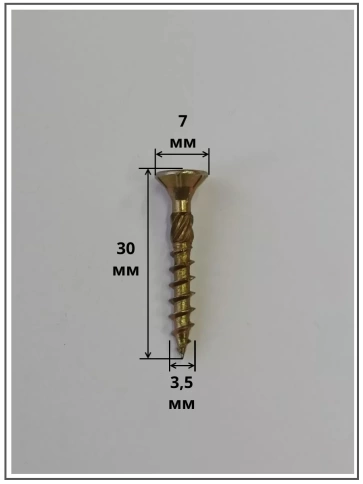 Саморез по дереву потайной Torx 3,5х30 ЖЦ, 20 шт. фото 2