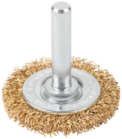 Щетка для дрели "Плоская", латунир.вит.проволока 0,3мм, CUTOP Profi фото 1