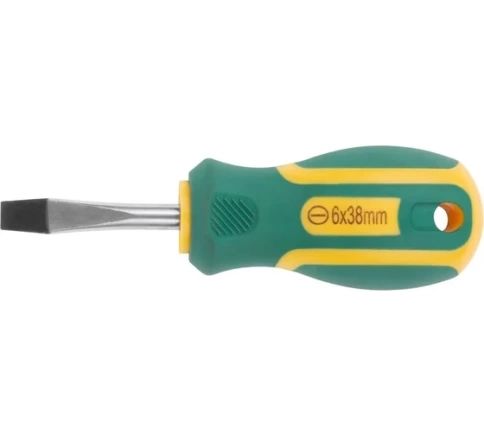 Отвертка Контур, CrV сталь, прорезиненная ручка, 6х38 мм SL фото 1