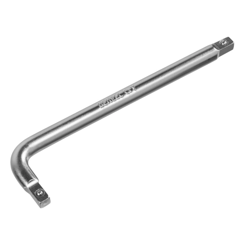 Вороток Г-образный 150х40 мм квадрат матовый хром 1/4 CrV Denzel фото 1