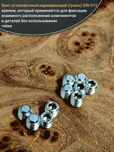 Винт установочный нержавеющий М3х4 DIN913 (гужон), 50 шт. фото 4