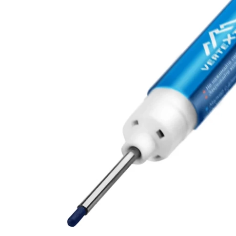 Маркер краска строительный, удлиненное перо, синий, VERTEXTOOLS фото 2