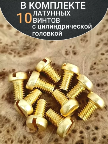 Винт 4х10 латунный с цилиндрической головкой DIN84,10 шт фото 4