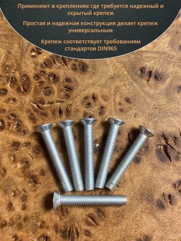 Винт потайной оцинкованный 3х16 DIN965, 10 шт. фото 4