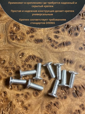 Винт потайной оцинкованный 4х10 DIN965, 10 шт. фото 4