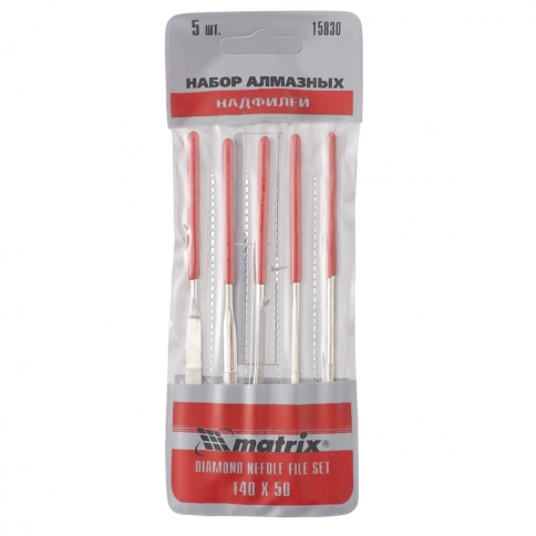 Набор надфилей алмазных 140х50х3 мм 5шт. Matrix фото 1