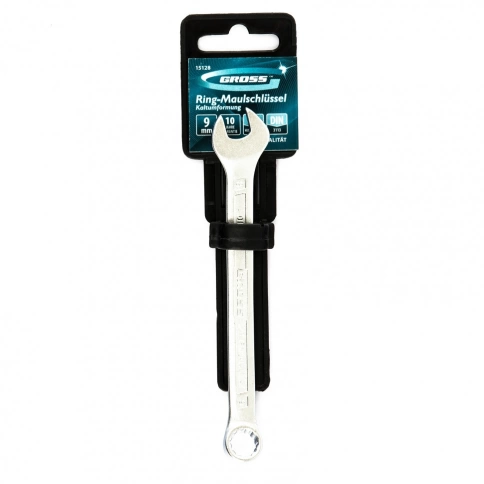 Ключ комбинированный холодный штамп 9 мм CrV Gross фото 1