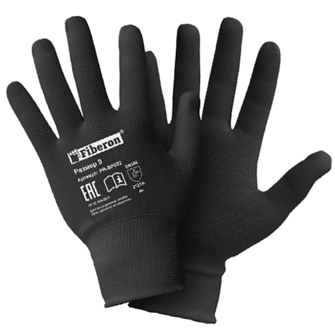 Перчатки Сборочные работы Декор PR-BP022 полиэстер, черные, размер 9(L), Fiberon фото 1