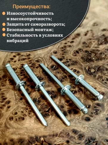 Заклепка вытяжная нержавеющая 4х12 , 20 шт. фото 4