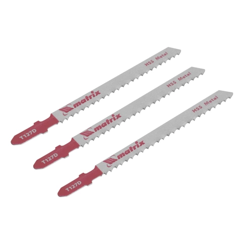 Полотна для эл.лобзика по металлу, 75х3,0 мм T127D HSS 3шт Matrix фото 1