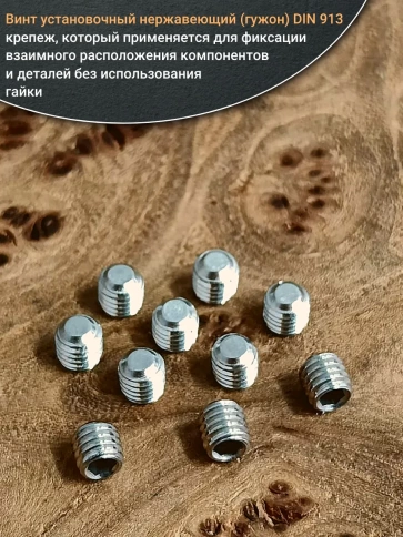 Винт установочный нержавеющий М3х5 DIN913 (гужон), 10 шт. фото 4