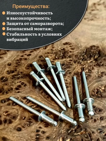 Заклепка вытяжная нержавеющая М4,8х8 , 50 шт. фото 4
