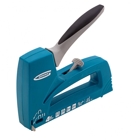 Степлер мебельный универсальный,пластиковый корпус,тип скобы 36,53,300,500. 8-14 мм Gross фото 2