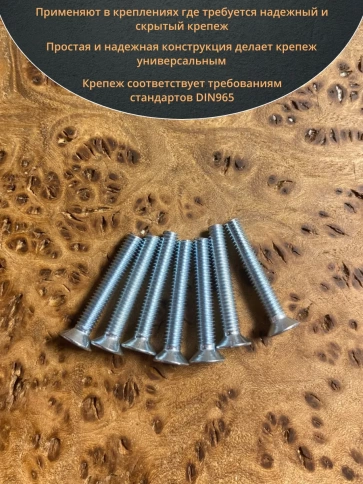 Винт потайной оцинкованный 4х20 DIN965, 10 шт. фото 4