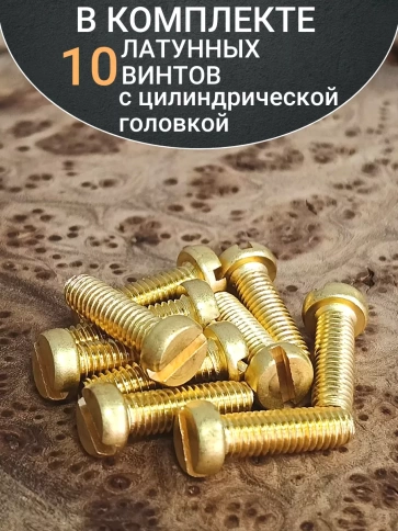Винт 6х20 латунный с цилиндрической головкой DIN84,10 шт фото 5