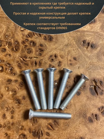 Винт потайной оцинкованный 3х20 DIN965, 50 шт. фото 4