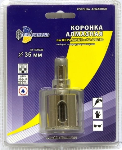Коронка по керамике и кафелю, алмазная с центрир.сверлом  фото 46