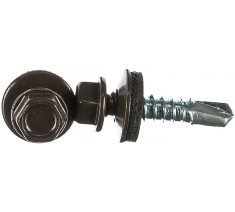 Саморез кровельный, 4,8х35 серо-коричневый RAL8019 50 шт фото 5