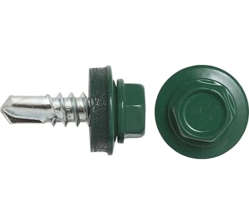 Саморез кровельный, 5,5х25 зеленый мох RAL6005 50 шт фото 5